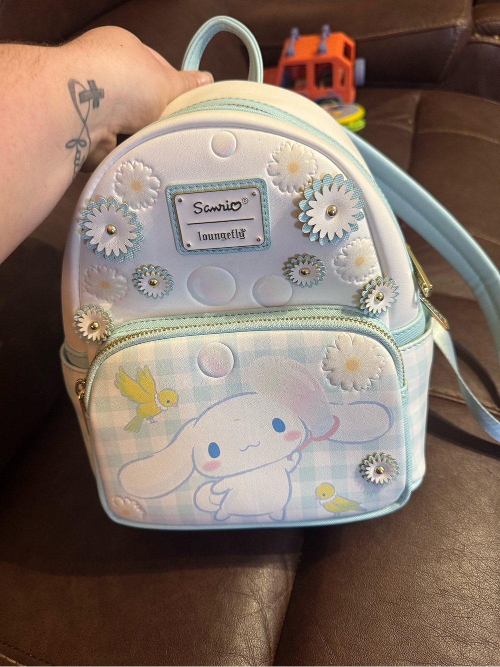 Loungefly Pastel Blue Cinnamoroll Floral Mini Backpack